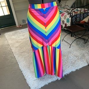 ELOQUII Maxi Rainbow Skirt